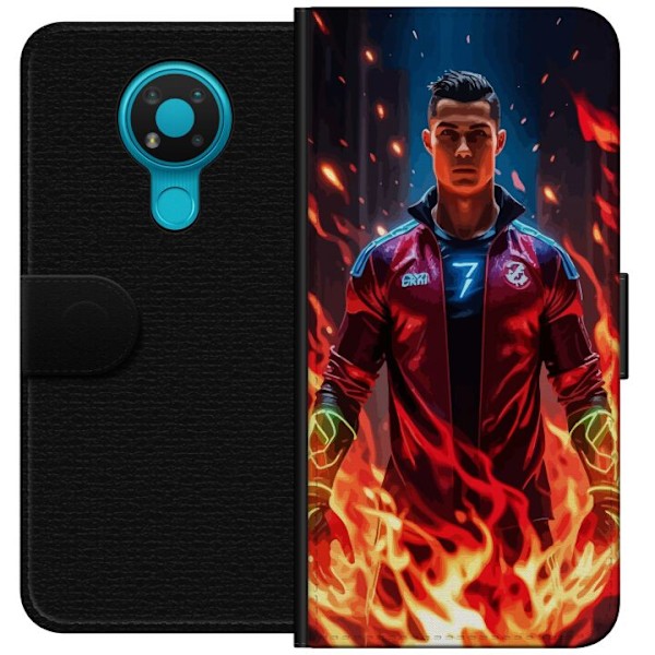 Nokia 3.4 Tegnebogsetui Ronaldo Inferno - fodboldhelt i flammer
