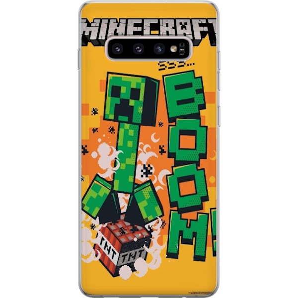Samsung Galaxy S10+ Läpinäkyvä kuori Minecraft Boom