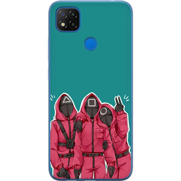 Xiaomi Redmi 9C NFC Läpinäkyvä kuori Squid Game Hahmot Graafinen Suunnittelu Sarjakuvasarjan Hahmot Suosittu TV-Teema Aasialainen Tyyli Jännittäv