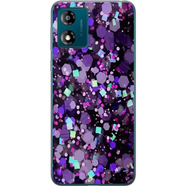 Motorola Moto E13 Gjennomsiktig deksel Lilla Glitter