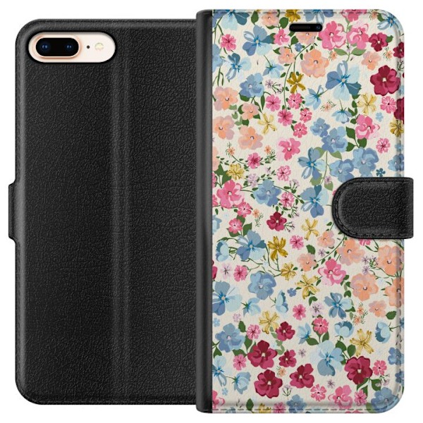 Apple iPhone 8 Plus Lompakkokotelo Kukat