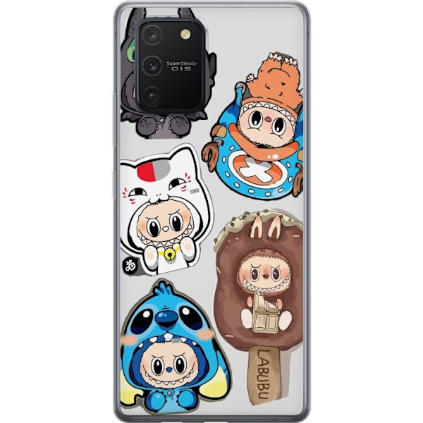 Samsung Galaxy S10 Lite Läpinäkyvä kuori Labubu hahmokokoelma - Pop Mart Labubu The Monsters väriluulisessa muotoilussa