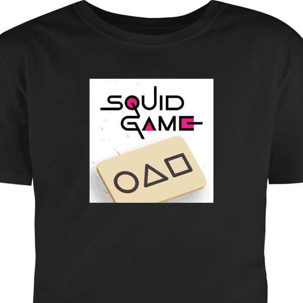 Børne T-shirt | Behagelig T-shirt til Børn Sort 9-11 År Squid Game sort 9-11 År