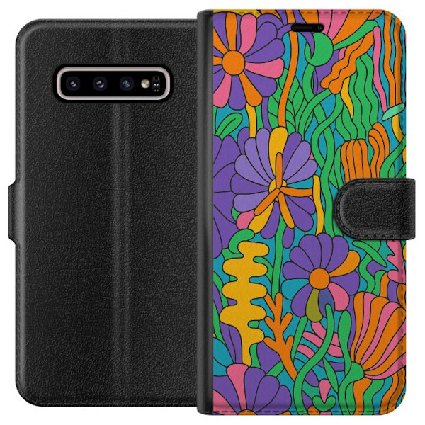 Samsung Galaxy S10+ Lompakkokotelo Värien räjähdys
