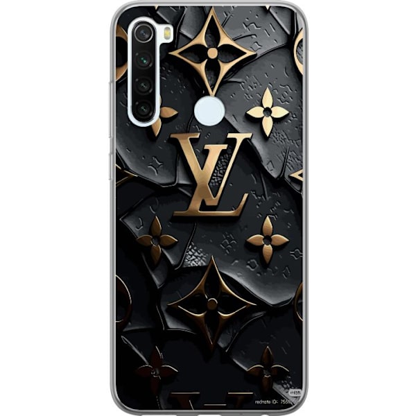 Xiaomi Redmi Note 8 Läpinäkyvä kuori Louis Vuitton Tumma tila Suunnittelu Musta Ylellisyys Tyyli Muoti Suosittu Graafinen Kuvio Muotisymboli Luksus
