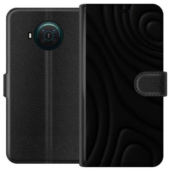 Nokia X10 Tegnebogsetui Sorte Bølger