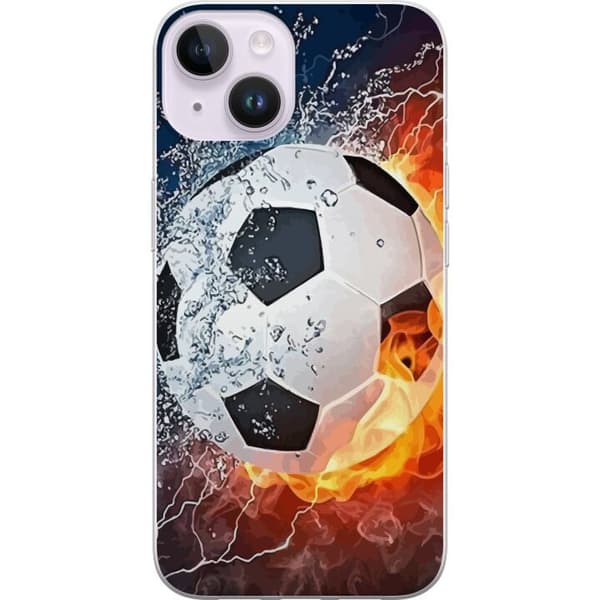 Kompatibelt Mobilskal till Apple iPhone 15 Fotboll Eld