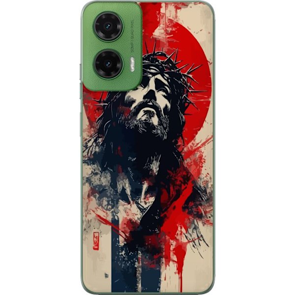 Motorola Moto G35 Genomskinligt Skal Jesus med kors – kriste