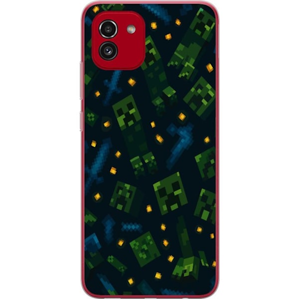Samsung Galaxy A03 Genomskinligt Skal Minecraft Dungeons Mob