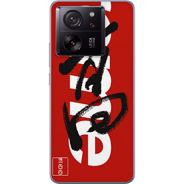 Xiaomi 13T Genomskinligt Skal Supreme Röd Graffiti Streetwear Design Modeikon Trend Graffitimönster Populärt Urban Street Fashion