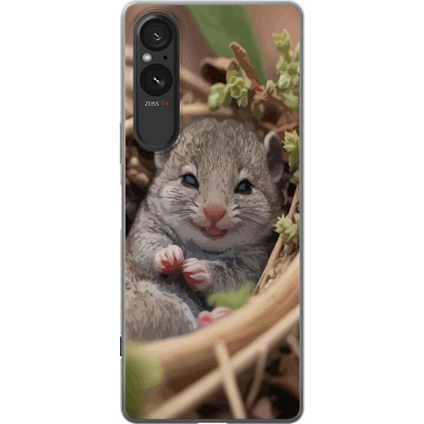 Sony Xperia 10 VI Läpinäkyvä kuori Rotta Hymyilevä Eläinaihe Kaupunkikuva Urban Graafinen Suunnittelu Suosittu Hauska Motiivi Taide Tyyli