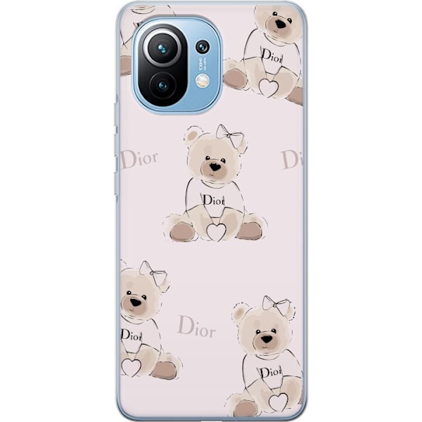 Xiaomi Mi 11 Läpinäkyvä kuori Teddy Dior Vibes - ylellinen nalle muotityyliin