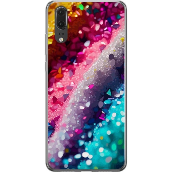 Huawei P20 Gennemsigtig cover Glitter