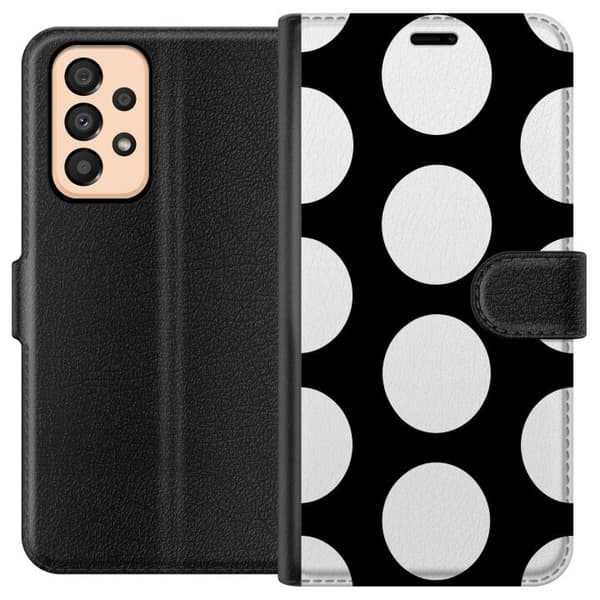 Kompatibelt Plånboksfodral till Samsung Galaxy A33 5G Mono Dots svart