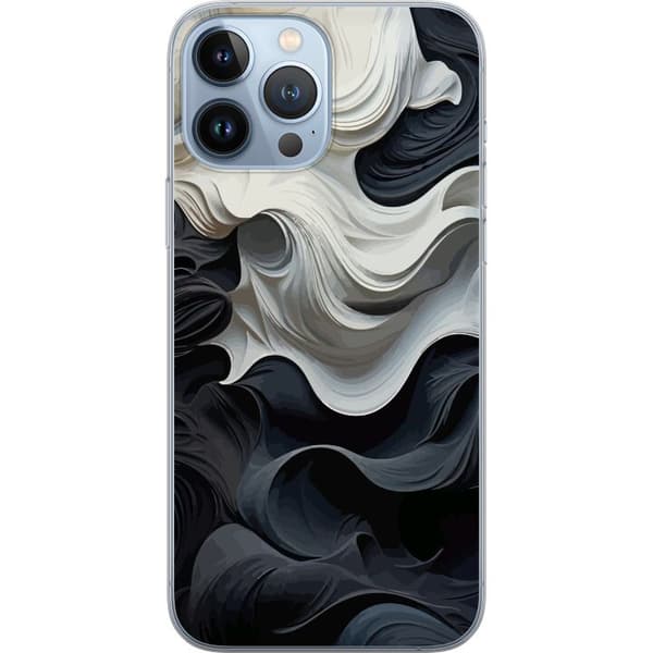 Kompatibelt Mobildeksel til Apple iPhone 13 Pro Max Silke Svart/Hvit