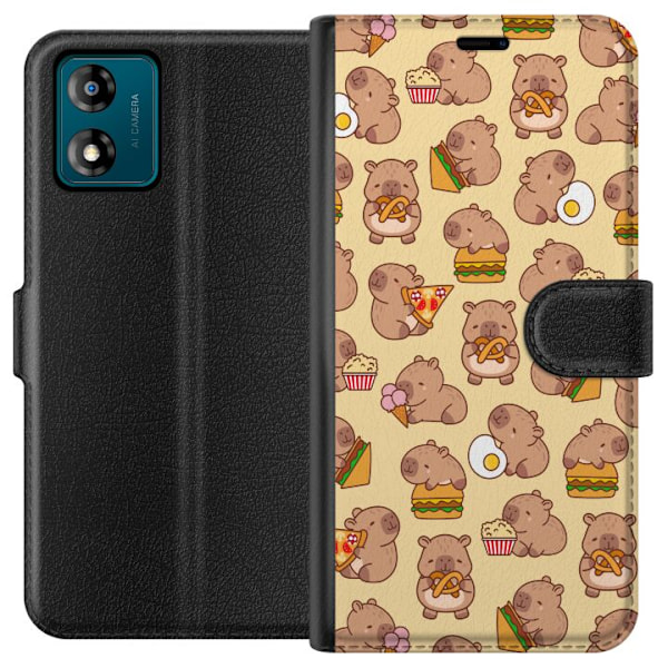 Motorola Moto E13 Lompakkokotelo Kawaii capybara puhelinkotelo useilla söpöillä hahmoilla
