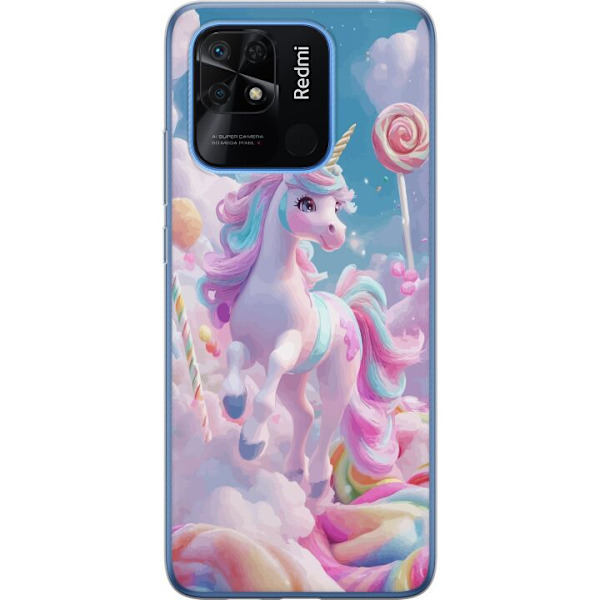 Xiaomi Redmi 10C Genomskinligt Skal Enhörning Candy Pastell Kawaii Motiv Söt Populär Färg Grafiskt Trend Barn Motiv Fantasy Art