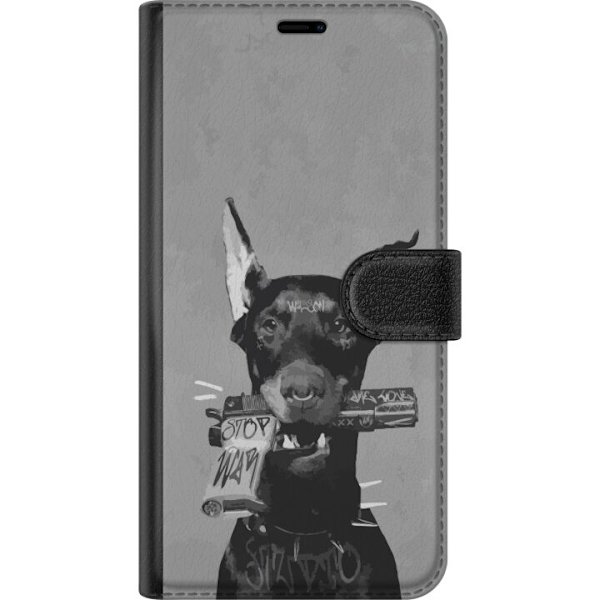 Nothing Phone (3a) Tegnebogsetui Grå Hund Grafisk Design Sejt Dyremotiv Gadekunst Urban Trend Hundeejer Stil Populært Motiv