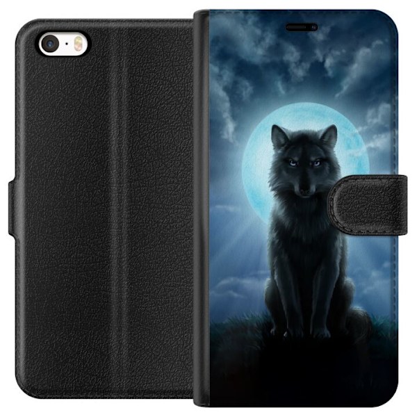 Apple iPhone 5 Lompakkokotelo Susi Pimeässä