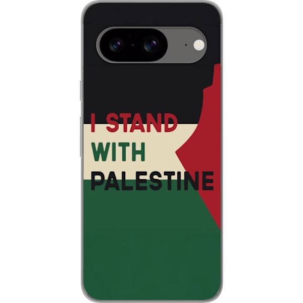 Google Pixel 8 Genomskinligt Skal Stand with Palestine – solidaritetsdesign med starkt budskap