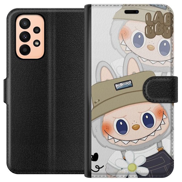 Samsung Galaxy A23 Tegnebogsetui Labubu Minimal Mood - Enkel og stilren monsterdesign