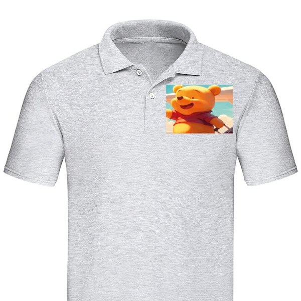 Poloshirt til Voksen | Elegant Poloshirt Nalle Troels rejser Grå XX-Large