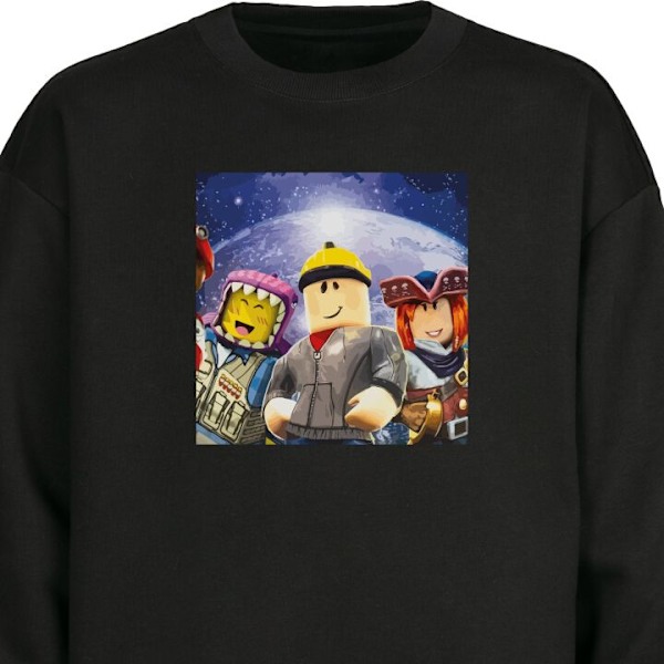 Sweatshirt til Voksne | Klassisk Collegebluse Roblox sort XXL