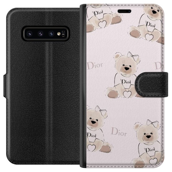 Samsung Galaxy S10 Tegnebogsetui Teddy Dior Vibes - luksuriøs