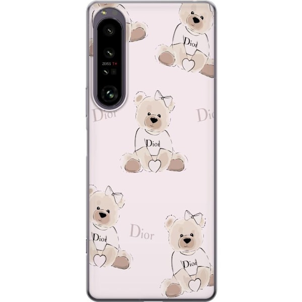 Sony Xperia 1 IV Gennemsigtig cover Teddy Dior Vibes - luksuriøs bamse i modetil