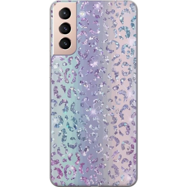 Samsung Galaxy S21 Gennemsigtig cover Glitter Leopard