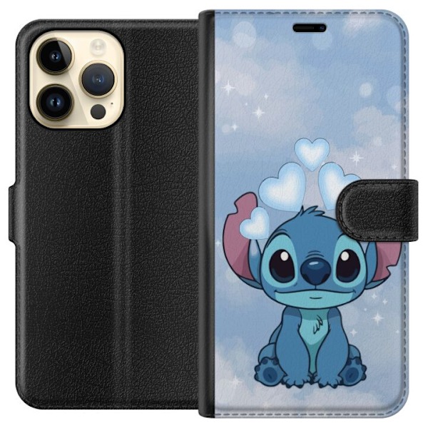 Apple iPhone 14 Pro Max Tegnebogsetui Stitch Hoppende Glæde - Sjovt Design til Gave