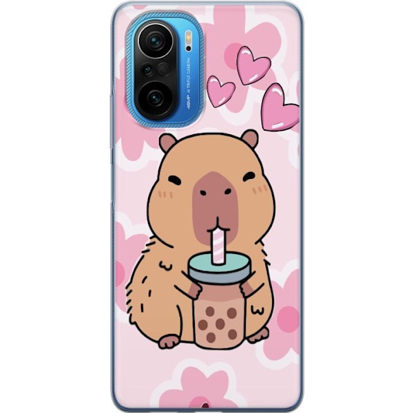 Xiaomi Poco F3 Gennemsigtig cover Kawaii Capybara Hjerte Anime