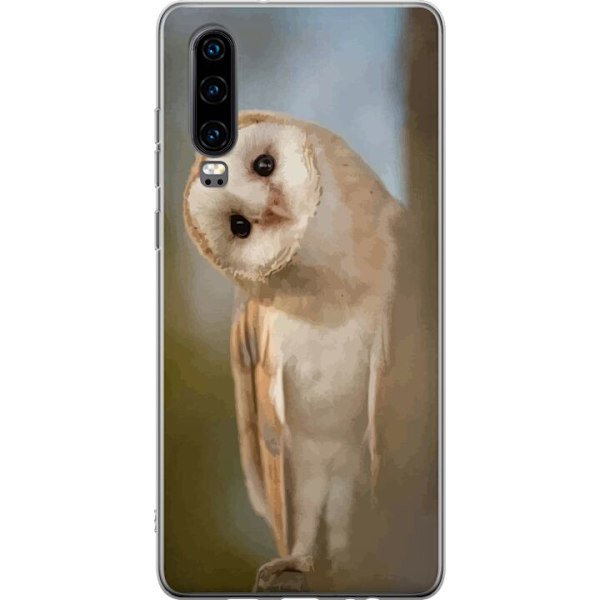 Huawei P30 Gennemsigtig cover Ugle Nysgerrig Blik Fuglemotiv Skov Natur Grafisk Design Populært Motiv Dyr Tema Dekoration