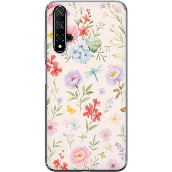 Huawei nova 5T Genomskinligt Skal Blommor