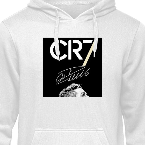 Hoodie för Vuxen | Bekväm Huvtröja CR7 Ronaldo vit XXL