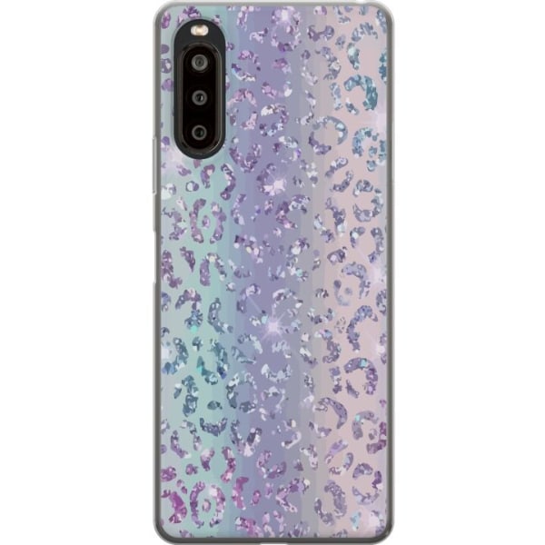 Sony Xperia 10 II Gennemsigtig cover Glitter Leopard