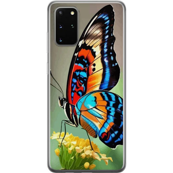 Samsung Galaxy S20+ Genomskinligt Skal Fjäril Natur Sommar Motiv Vingar Färgstark Design Populär Dekor Grafiskt Exotiskt Tema