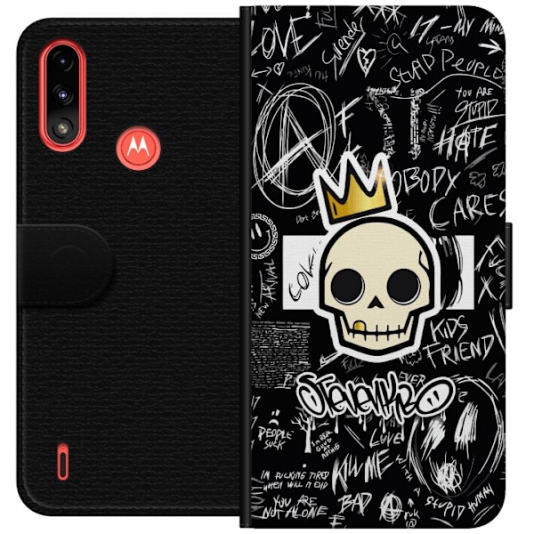 Motorola Moto E7 Power Lompakkokotelo Kuoleman kallo