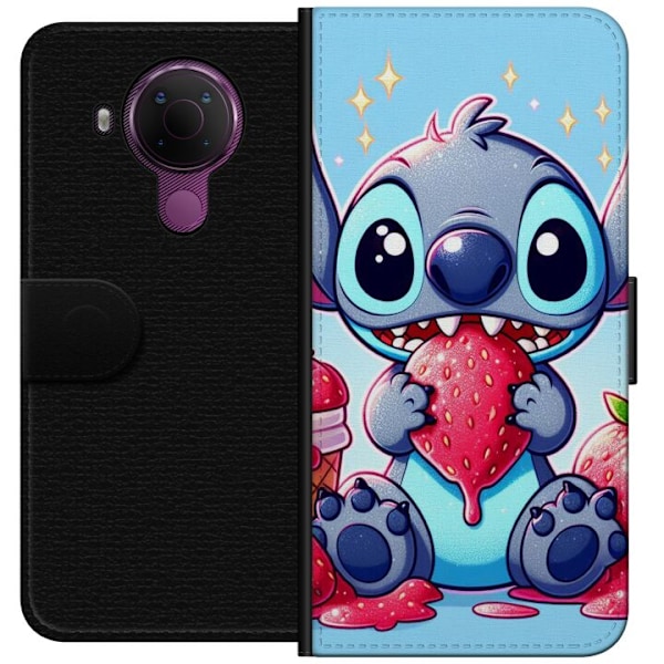Nokia 5.4 Lompakkokotelo Strawberry Stitch