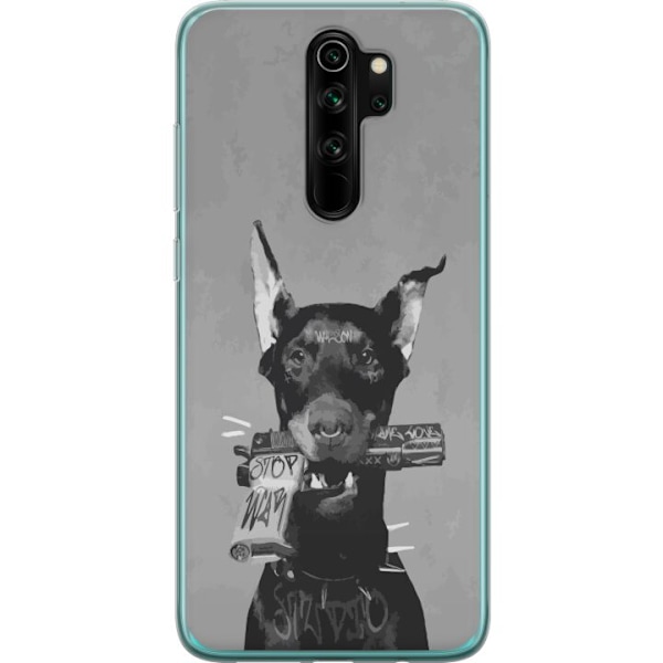 Xiaomi Redmi Note 8 Pro  Genomskinligt Skal Grå Hund Grafisk Design Tuff Djurmotiv Street Art Urban Trend Hundälskare Stil Populärt Motiv