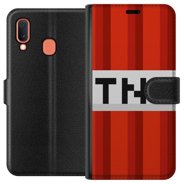 Kompatibelt Plånboksfodral till Samsung Galaxy A20e Minecraft TNT