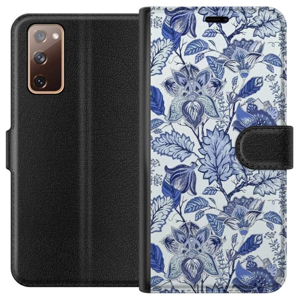 Kompatibelt Plånboksfodral till Samsung Galaxy S20 FE Blommor Blå...