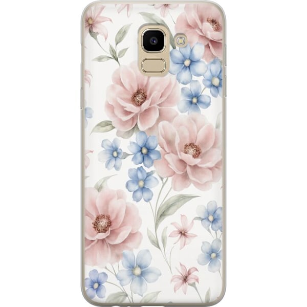 Samsung Galaxy J6 Genomskinligt Skal Romantiska blommor