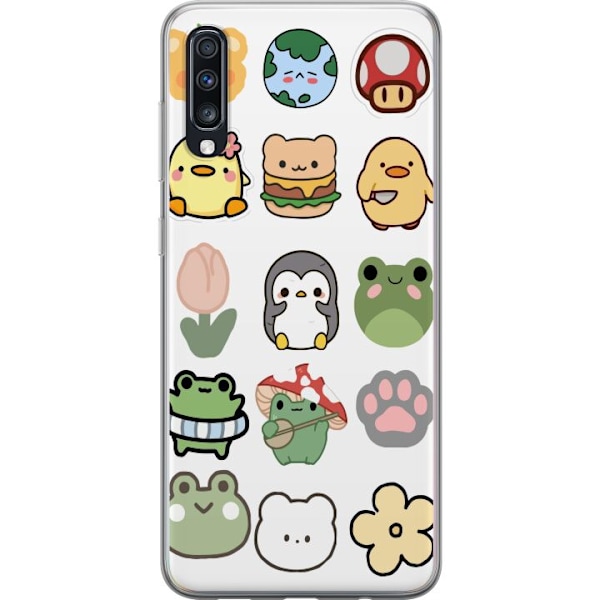 Samsung Galaxy A70 Genomskinligt Skal Kawaii Friends – söta figurer i japansk stil