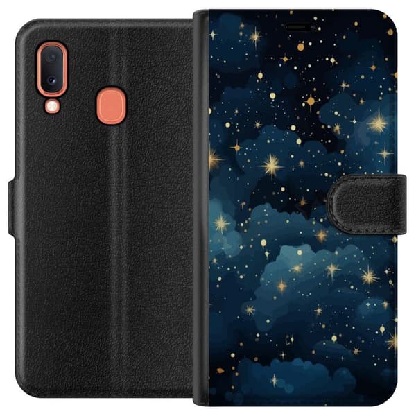 Kompatibelt Plånboksfodral till Samsung Galaxy A20e Stjärnor på himlen