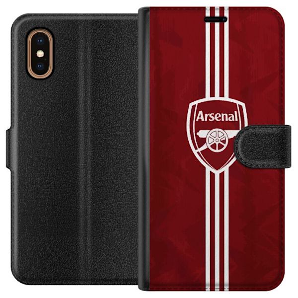 Apple iPhone XS Max Lompakkokotelo Arsenal Emblem Jalkapallo Premier League Seuravaakuna Punainen Valkoinen Ikoninen Fanit Lontoo Urheilu Motiivi