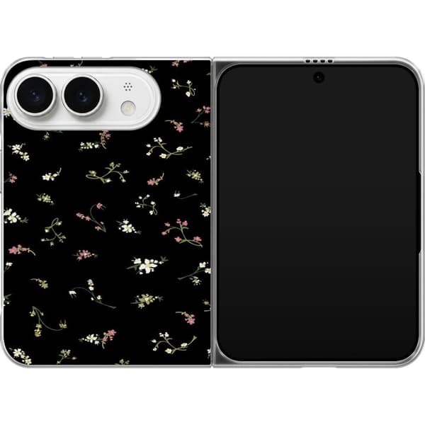 Kompatibelt Mobildeksel til Apple iPhone Duo Svart blomstergrafikk svart