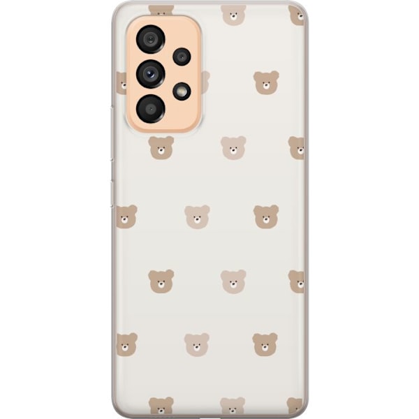 Samsung Galaxy A53 5G Läpinäkyvä kuori Teddy-tausta - söp
