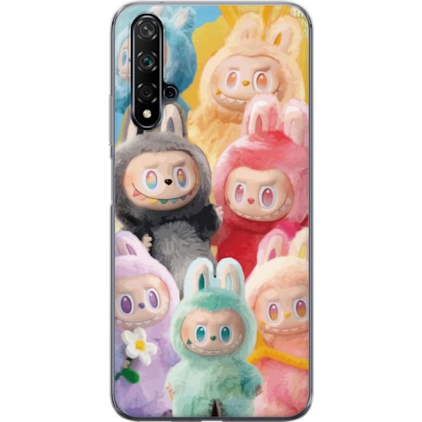 Huawei nova 5T Genomskinligt Skal Labubu Sketch Style – Handritat monster i tusch