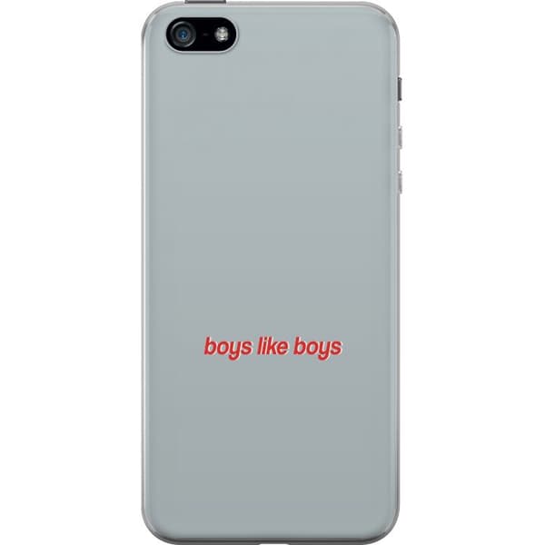 Kompatibelt Mobilskal till Apple iPhone 5 Boys Like Boys text grå